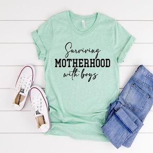 Surviving Motherhood Graphic Tee - With Boys